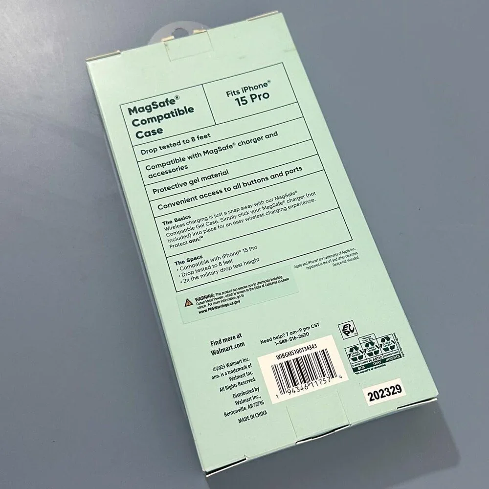 Onn iPhone 15 Pro Clear Gel Magsafe Case, NIB